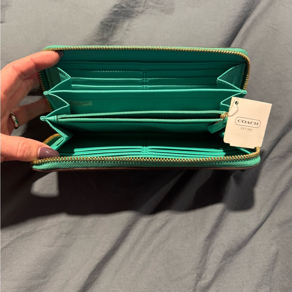 Coach Teal Women's Wallet - Picture 2 of 8
